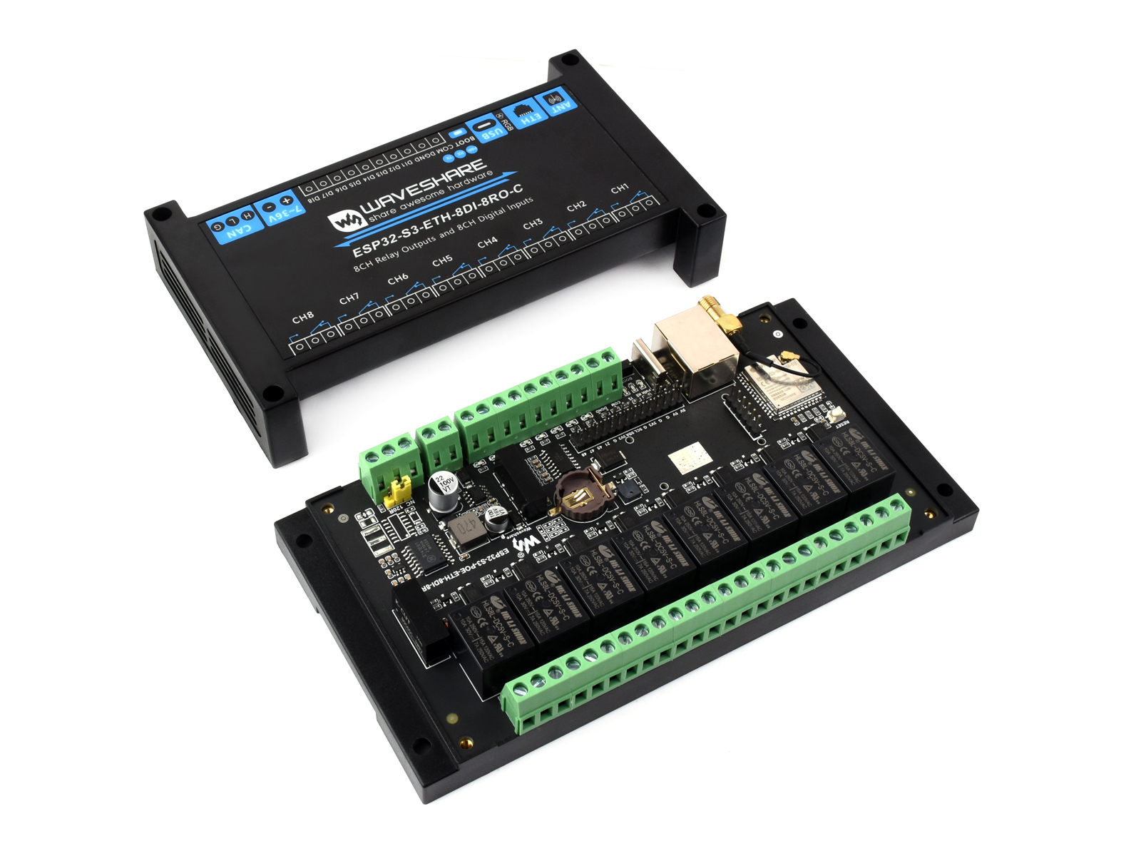 Esp32 S3 - Промышленный 8-канальный релейный модуль Wi-Fi ESP32-S3,